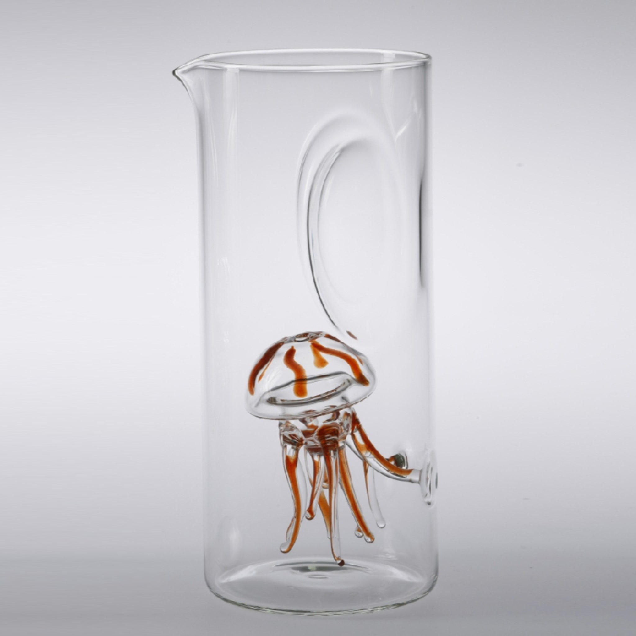 MASSIMO LUNARDON Caraffa Medusa arancio in vetro borosilicato