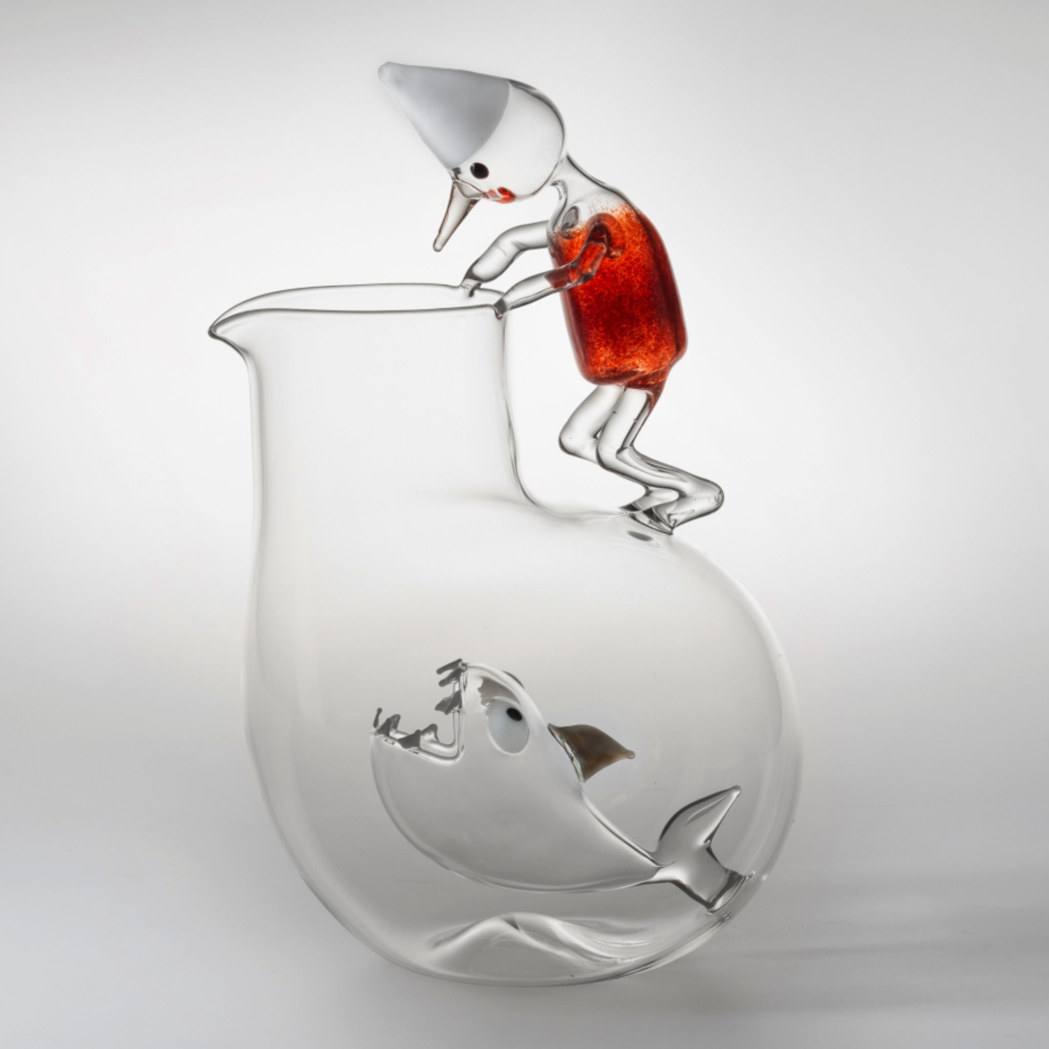 MASSIMO LUNARDON Caraffa Jarra Pinocchio in vetro borosilicato